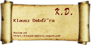 Klausz Debóra névjegykártya